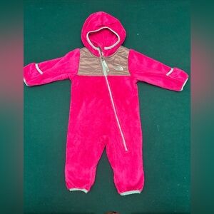 THE NORTH FACE Baby Plushee Bunting Fleece Pink Size 3-6 MO. Excellent Condition